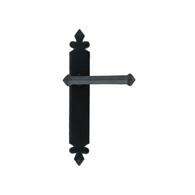 From The Anvil 33173 - Black Tudor Lever Latch on Backplate Set