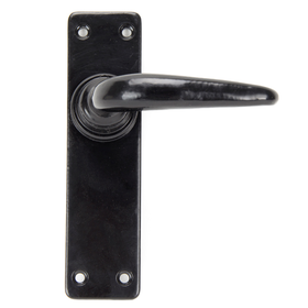 From The Anvil 33317 - Black Smooth Lever Latch on Backplate Set