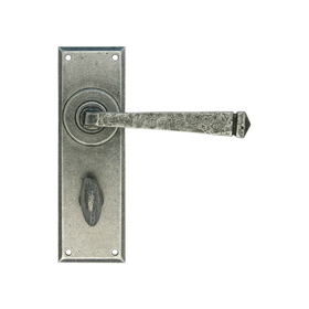 From The Anvil 33702 - Pewter Patina Avon Lever Bathroom on Backplate Set
